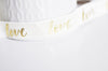 Ruban élastique écru or LOVE EFJF, fabrication bijoux,bracelet EVJF,ruban mariage, scrapbooking,16mm, longueur 1 mètre-G1286