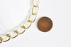 Chaine doré grosse maille aluminium doré,chaine collier,création bijoux,chaine large,15x10x2mm,vendue au mètre-G2125