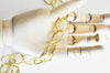 Chaine doré maille ronde texturée aluminium doré pâle,chaine collier,création bijoux,chaine martelée,24mm,vendue au mètre,G2783