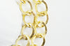 Chaine doré maille ronde texturée aluminium doré,chaine collier,création bijoux,chaine martelée,20mm,vendue au mètre,G2774