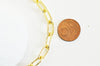 Chaine doré maille rectangle texturée aluminium doré,chaine collier,création bijoux,chaine trombone,16x8x2mm,vendue au mètre,G2784