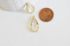 Pendentif goutte doré cristal transparent facettes,pendentif cristal, pendentif doré,création bijoux,25.5mm, l'unité,G3105