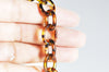 Grosse Chaine ronde écaille acrylique léopard,perle acétate, création bijoux,chaine plastique,17.5mm, le mètre,G2961
