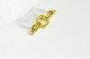 fermoir à clipser anneaux laiton doré 18k strass, grand fermoir qualité, fermoir doré, fermoir luxe,fabrication bijoux, l'unité,25.5mm,G2996