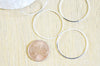 Pendentif rond argenté, fourniture créative pour la création de bijou et bracelet argent, 30mm, Lot de 5,G3130