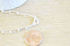 Chaine laiton argentée maille rectangle,chaine collier pour la création de bijoux,chaine large,12x3.5mm,chaine complète,G3171