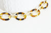 Grosse Chaine ronde écaille acrylique et aluminium doré texturé,perle acétate, chaine plastique,17.5mm, le mètre, G5066