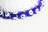 Perles rondes Mauvais Oeil bleue,perle Bijoux, perles rondes,perle verre artisanal chance pour création bijoux, 12mm,les 10,G3338