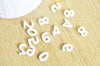 Pendentif nacre blanche numéro, pendentif chiffre en coquillage blanc naturel pour création bijoux,10mm,1 trou,G5658