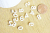 Pendentif nacre blanche numéro, pendentif chiffre en coquillage blanc naturel pour création bijoux,10mm,1 trou,G5658