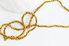 Perles toupies cristal doré irisé, perles bijoux, perle cristal,Perle verre facette,création bijoux, fil de 180,3x2mm G4686