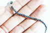 Perles cristal toupies à facette noir irisé gris,perles bijoux, perle cristal noir,Perle bicone facette, fil de 100 perles, 3x2mm,G5424