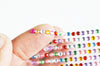 Strass cristal coloré par feuille, cabochon plastique, strass à coller,customisation,3x2mm, lot de 780,G3392