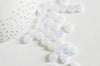 Perle coeur plastique blanc irisé,pendentif acrylique,perle,création bijoux plastique coloré, 8mm, lot de 30 (5.7gr)G3490