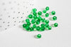 grosses perles rocaille vert bouteille,fournitures pour bijoux, perles rocaille vert transparent, lot 10g, diamètre 4mm G5400