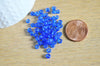 grosses perles rocaille bleu transparent,fournitures pour bijoux, perles rocaille bleues, bleu roi opaque, lot 10g, diamètre 4mm G3814