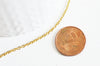 Chaine acier dorée 14 carats forçat,chaine acier inoxydable, chaine dorée,chaine plaquée or,création bijoux,2.5mm, 1 metre
