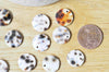 pendentif rond nacre léopard, création bijoux, cabochon coquillage, nacre naturelle,15mm, l'unité G4172-Gingerlily Perles