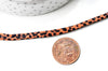 Ruban cordon élastique motif Léopard marron noir, fabrication bijoux, bracelet EVJF,ruban création bijoux,scrapbooking,5mm,1 mètre G4383