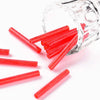 Perles rocaille Tube, perles rocaille rouge,verre rouge, long tube,perle tube rouge, création bijoux,28mm, 10 grammes G4390