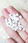 perles rocaille verre rectangle blanc irisé, perle carré création bracelet, perle tila,4.5mm,2 trous, Les 50 (4.8 GR) G4454