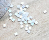 perles rocaille verre rectangle blanc irisé, perle carré création bracelet, perle tila,4.5mm,2 trous, Les 50 (4.8 GR) G4454
