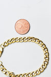Bracelet grosse maille figaro gourmette acier doré 14k, création bijoux,bracelet acier doré inoxydable sans nickel, 20cm G4447-Gingerlily Perles