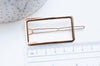 Support barrette clip métal doré rectangle sans plateau, pince à cheveux, accessoire coiffure mariage,55mm, l'unité G4720