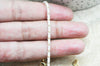Bracelet tressé coton blanc or acier doré 14k, bracelet doré,création bijoux,bracelet acier inoxydable sans nickel,20.5cm, l'unité G6744-Gingerlily Perles