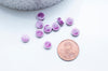 perles porcelaine violet, perle céramique, perle porcelaine,perle disque, céramique violet,8mm,Lot de 10 perles G4728