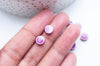 perles porcelaine violet, perle céramique, perle porcelaine,perle disque, céramique violet,8mm,Lot de 10 perles G4728