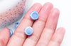 perles porcelaine émail bleu, perle céramique, perle porcelaine,perle disque, céramique bleue,12mm,Lot de 10 perles G5363