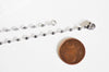 Chaine complète platine ovale,chaine acier,chaine sans nickel,chaine collier, création bijoux,chaine argentée, 45cm,, l'unité, G6566