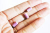 perle porcelaine violette, fournitures créatives,perle céramique, porcelaine parme,perle tube, création bijoux,Lot de 5, 10mm,G2351