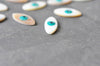 perle ovale nacre blanche mauvais oeil, fournitures créatives,chance, cabochon nacre, gri-gri,18.5mm ,lot de 5 G3914