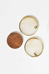 Pendentif rond nacre blanche doré, pendentif coquillage, coquillage blanc, coquillage naturel,création bijoux,25mm,lot de 2,G2434