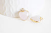 Pendentif coeur quartz rose facette,pendentif bijoux, pendentif pierre, quartz rose naturel, pendentif coeur,17mm, l'unité, G856