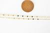 Chaine fine dorée fantaisie 16K,chaine plaquée or 2.5 microns, chaine collier,création bijoux, chaine complète,chaine dorée,1.3 mm,45cm G309