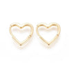Créoles acier doré inoxydable coeur bijoux doré sans nickel , oreille percée, par paire, 16.5mm G3720-Gingerlily Perles