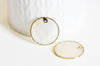 Pendentif rond nacre blanche doré, pendentif coquillage, coquillage blanc, coquillage naturel,création bijoux,25mm,lot de 2,G2434