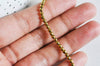 perle ronde facetté hématite dorée, une fourniture pour fabrication de bijou pierre, le fil de 130 perles,3mm G3683