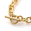 Bracelet grosse maille acier doré 14k, création bijoux,bracelet acier doré inoxydable,sans nickel, 22cm G4198-Gingerlily Perles