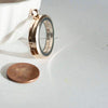 Pendentif locket medaillon verre laiton, médaillon transparent, création sautoir, pendentif vitrine,39mm, l'unité,G602