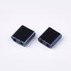 perles rocaille carré opaque noir irisé, perle carré création bracelet, perle tila,4.5mm,2 trous, Les 50 (4.8GR) G5478