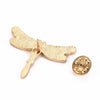 Broche pin's Libellule insecte ailé doré émaillé,broche dorée,creation bijoux,décoration veste, 40x32mm,l'unité G5551-Gingerlily Perles
