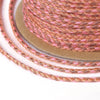 cordon tressé Rose corail taupe 2mm, cordon pour bijoux,cordon multicolore scrapbooking,corde décoration, longueur 1 mètre G5813