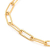 Bracelet trombone striée acier doré 14k 20.9cm fermoir T,création bijoux sans nickel,bracelet acier doré inoxydable, l'unité G5805-Gingerlily Perles