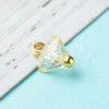 Pendentif perle triangle doré carats cristal beige 8mm,pendentif cristal, pendentif doré cristal, création bijoux, les 10 G6239