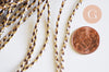 cordon tressé marron beige fil doré, cordon pour bijoux,cordon multicolore scrapbooking,corde décoration, longueur 1 mètre G6210
