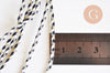 cordon tressé Blanc noir gris fil doré 2mm, cordon pour bijoux,cordon multicolore scrapbooking,corde décoration, longueur 1 mètre G5860
